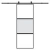 vidaXL Puerta corredera set herrajes vidrio templado aluminio 76x205cm