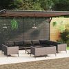 vidaXL Muebles de jard&iacute;n 13 pzas y cojines rat&aacute;n sint&eacute;tico gris oscuro