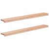 vidaXL Alfeizares 2 uds. Natural 120 x 20 x 2 cm Madera de Haya S&oacute;lida