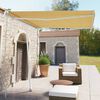 vidaXL Toldo de pie retr&aacute;ctil manual amarillo y blanco 300x250 cm