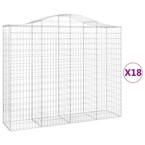 vidaXL Cestas gaviones 18 uds forma de arco hierro 200x50x160/180 cm
