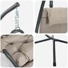 vidaXL Silla huevo colgante Manual Taup&eacute; 94 x 107 x 196,5 cm Acero