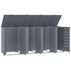 vidaXL Cobertizo de 4 contenedores de basura acero gris 276x79x117 cm