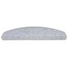 vidaXL Felpudos para escaleras 30 unidades 65x24x4 cm Gris Claro Semicircular Grande