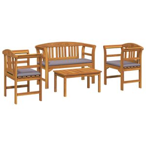 vidaXL Conjunto de sal&oacute;n Rosa del jard&iacute;n 4 pcs Madera de Acacia S&oacute;lida