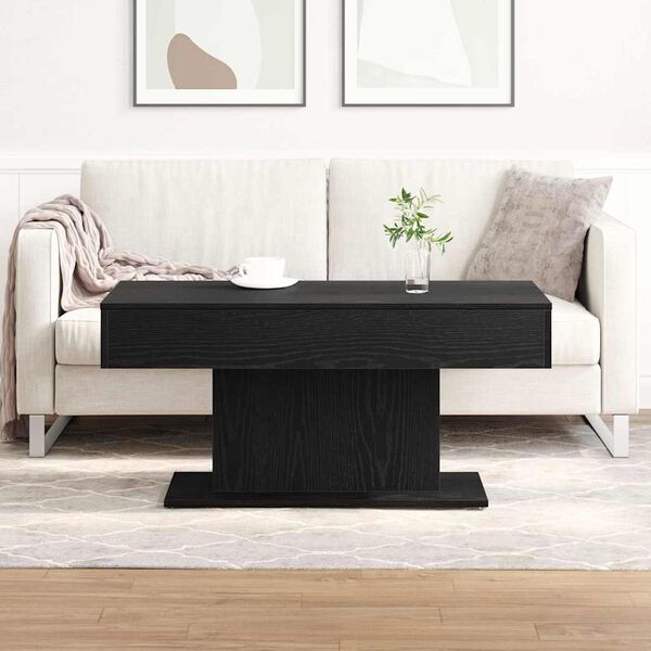 vidaXL Mesa de Caf&eacute; Roble Negro 96 x 50 x 45 cm Madera de ingenier&iacute;a