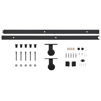 vidaXL Kit de herrajes para puertas correderas SKIEN acero negro 200cm
