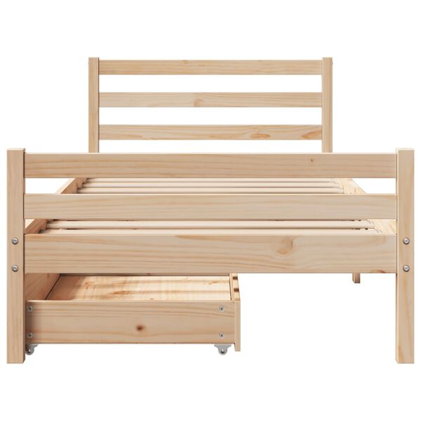 vidaXL Estructura de cama sin colchón madera maciza de pino 90x200 cm