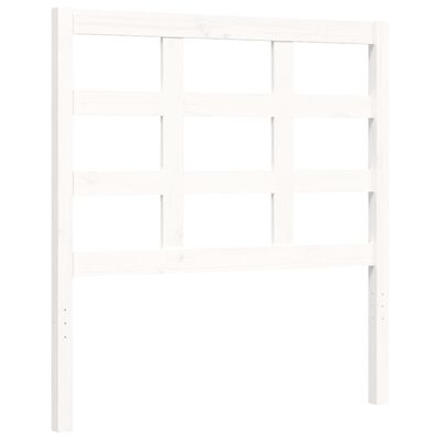 vidaXL Estructura de cama con cabecero madera maciza blanco 90x190 cm