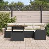 vidaXL Conjunto de sof&aacute; de jard&iacute;n 6 pcs Negro Polirat&aacute;n
