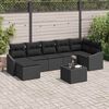 vidaXL Conjunto de sof&aacute; de jard&iacute;n 8 pcs Negro rat&aacute;n sint&eacute;tico