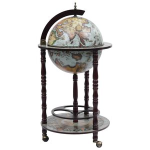 vidaXL Mueble bar de bola del mundo madera de eucalipto azul