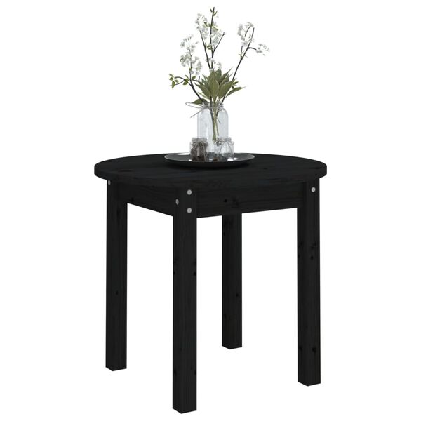 vidaXL Mesa de centro madera maciza de pino negro Ø 45x40 cm