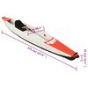 vidaXL Kayak inflable poliéster rojo 375x72x31 cm