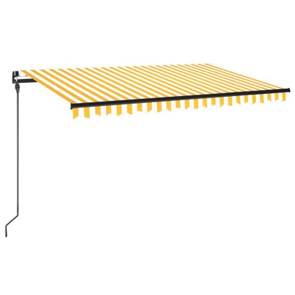 vidaXL Toldo retr&aacute;ctil manual amarillo y blanco 450x300 cm
