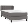vidaXL Cama box spring con colch&oacute;n cuero sint&eacute;tico gris 90x190 cm