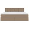 vidaXL Cama con almacenamiento y colch&oacute;n Capuchino 180 x 200 cm