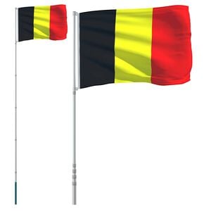 vidaXL M&aacute;stil y bandera de B&eacute;lgica aluminio 5,5 m