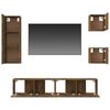 vidaXL Set de muebles de TV 5 pzas madera contrachapada roble ahumado