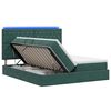 vidaXL Cama de almacenamiento LED con colch&oacute;n Verde oscuro