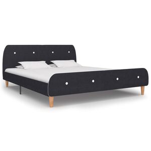 vidaXL Estructura de cama sin colch&oacute;n tela gris oscuro 150x200 cm