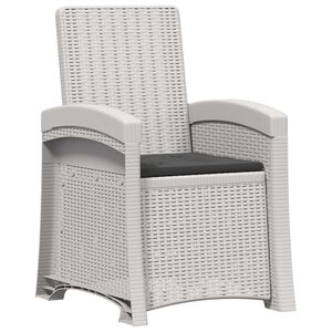 vidaXL Sill&oacute;n de jard&iacute;n reclinable imitaci&oacute;n rat&aacute;n Blanco y Antracita