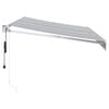 vidaXL Toldo retr&aacute;ctil aluminio y tela antracita y blanco 3,5x2,5 m