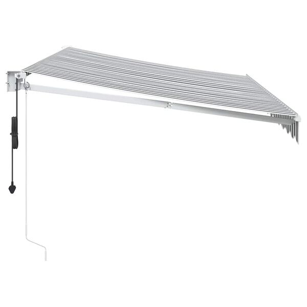 vidaXL Toldo retr&aacute;ctil aluminio y tela antracita y blanco 3,5x2,5 m