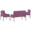 vidaXL Juegos de sof&aacute;s con coj&iacute;n 3 pcs Morado 115 x 56 x 80 cm