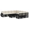 vidaXL Conjunto de sof&aacute;s de jard&iacute;n 12 uds. Negro y Blanco Crema