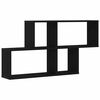 vidaXL Estante de pared con estante Roble Negro 76 x 15 x 53 cm
