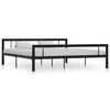 vidaXL Estructura de cama sin colch&oacute;n metal blanco y negro 180x200 cm