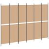 vidaXL Divisor de habitaci&oacute;n de 6 paneles Beige 300 x 220 cm Tela