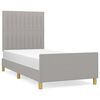 vidaXL Estructura de cama sin colch&oacute;n tela gris claro 90x200 cm