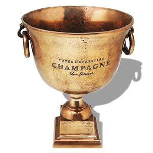 vidaXL Enfriador de champ&aacute;n copa trofeo marr&oacute;n cobre
