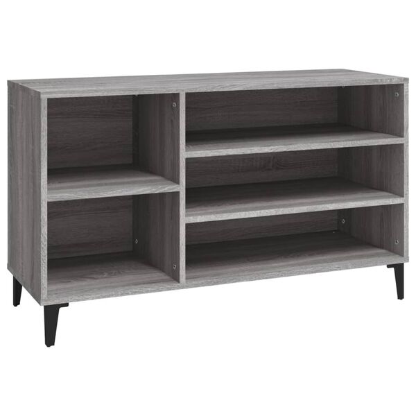 vidaXL Mueble zapatero madera contrachapada gris Sonoma 102x36x60 cm