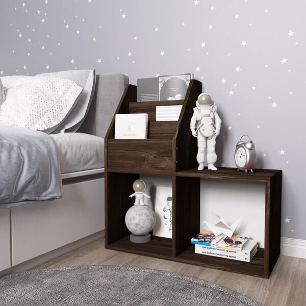 vidaXL Revistero de ni&ntilde;os madera ingenier&iacute;a roble ahumado 71x30x78,5cm