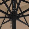 vidaXL Parasol de jardín Topo y Negro 295 x 295 x 245 cm