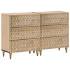 vidaXL Aparador 2 piezas madera maciza de mango 60x33x75 cm