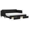 vidaXL Sof&aacute; cama nido con cajones tela negro 80x200 cm
