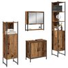 vidaXL Juego de muebles de ba&ntilde;o 4 pcs Marr&oacute;n Madera contrachapada