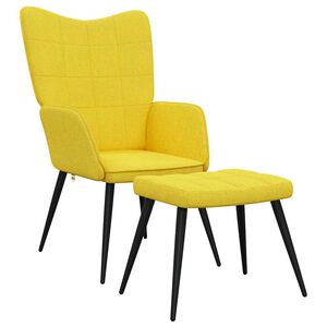 vidaXL Sill&oacute;n de relax con reposapi&eacute;s tela amarillo mostaza