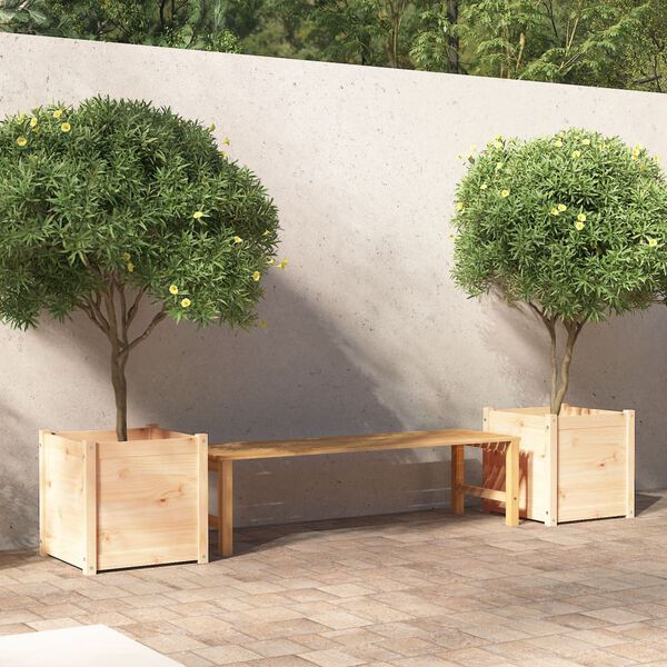 vidaXL Jardineras 2 uds madera maciza de pino 50x50x50 cm