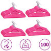 vidaXL Juego de perchas ropa 100 uds antideslizantes terciopelo rosa