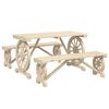 vidaXL Juego de comedor de jard&iacute;n 3 piezas madera maciza de abeto