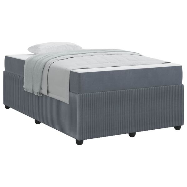 vidaXL Estructura de cama con colch&oacute;n Gris oscuro 120 x 200 cm tela