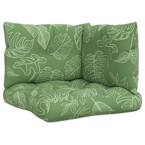 vidaXL Cojines para palets 3 unidades tela Oxford estampado de hojas