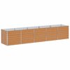 vidaXL Arriate elevado Marr&oacute;n Claro 400 x 80 x 77 cm Acero Galvanizado