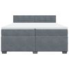 vidaXL Cama box spring con colch&oacute;n terciopelo gris oscuro 200x200 cm