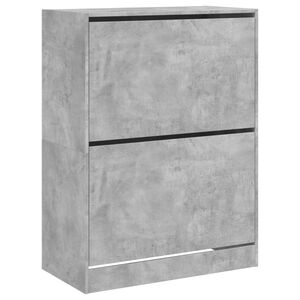 vidaXL Zapatero 2 cajones abatibles gris hormig&oacute;n 80x42x108 cm
